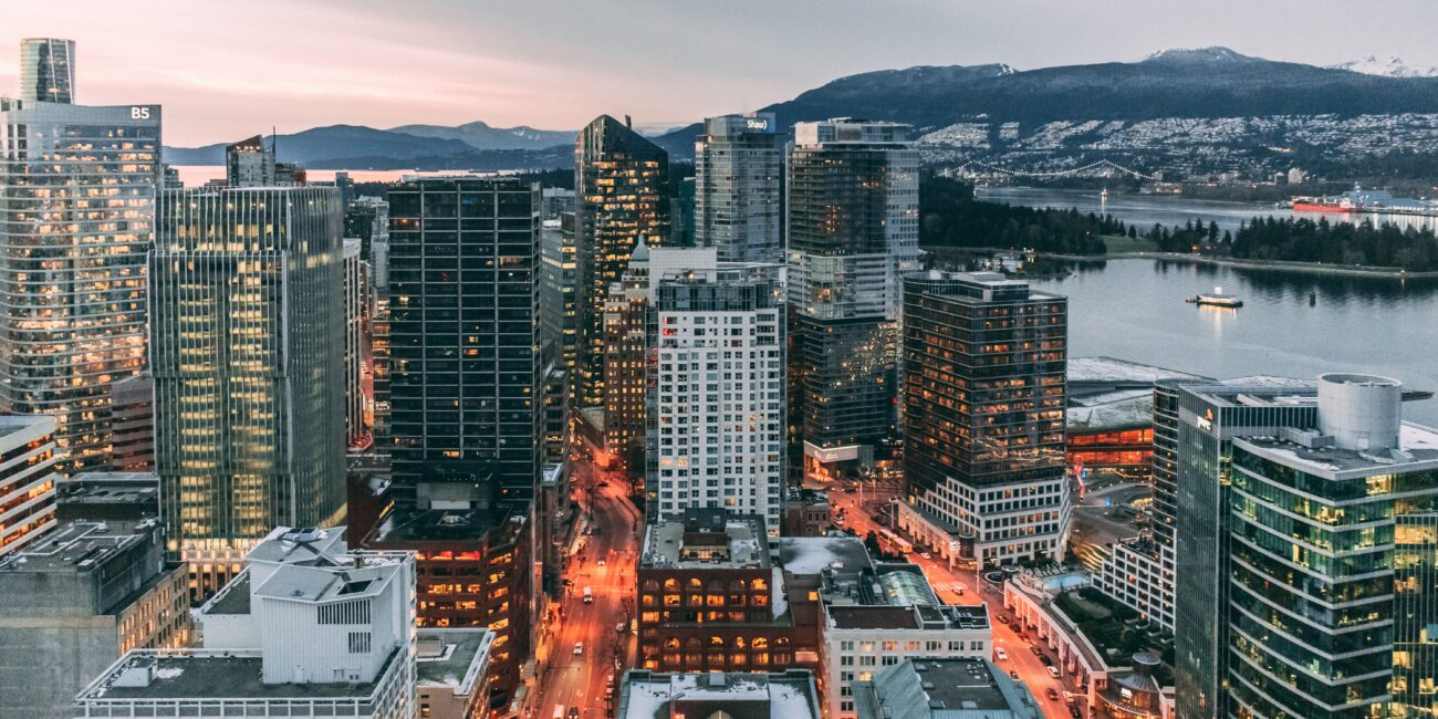 Downtown Vancouver skyline during dusk